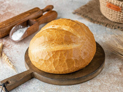 Хлеб бездрожжевой подовый белый 1шт