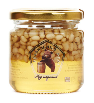 Купить Мёд с кедровым орехом 250г в Москве