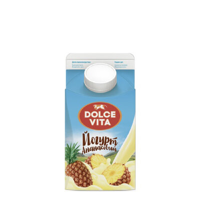 Купить Йогурт ананасовый DOLCE VITA 2,5% 450г в Москве